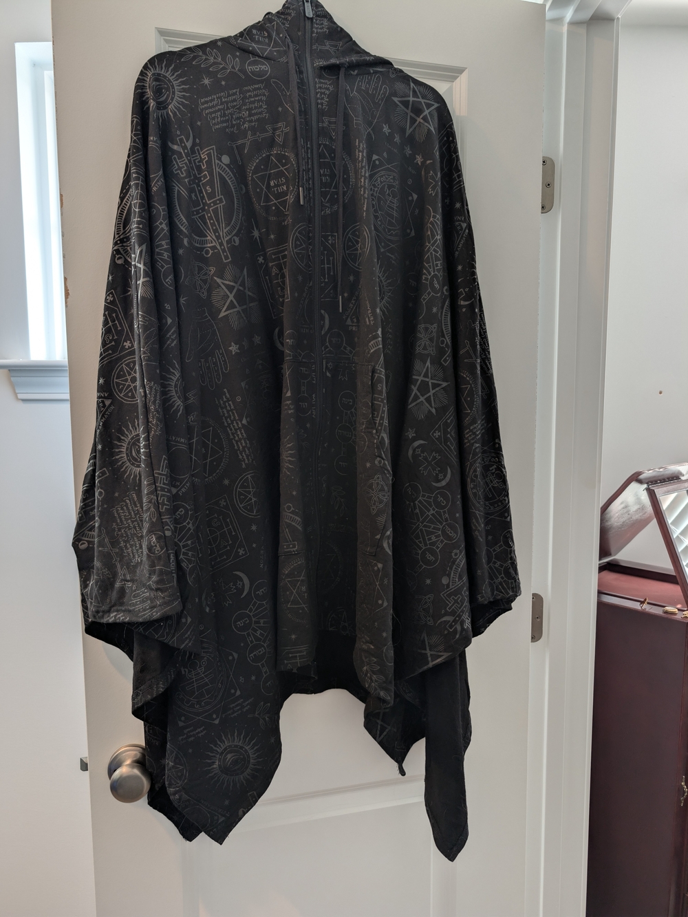 Killstar - Unholy Sabbath Cape - Black Asymmetrical Mystic Hooded Zip Up Cloak